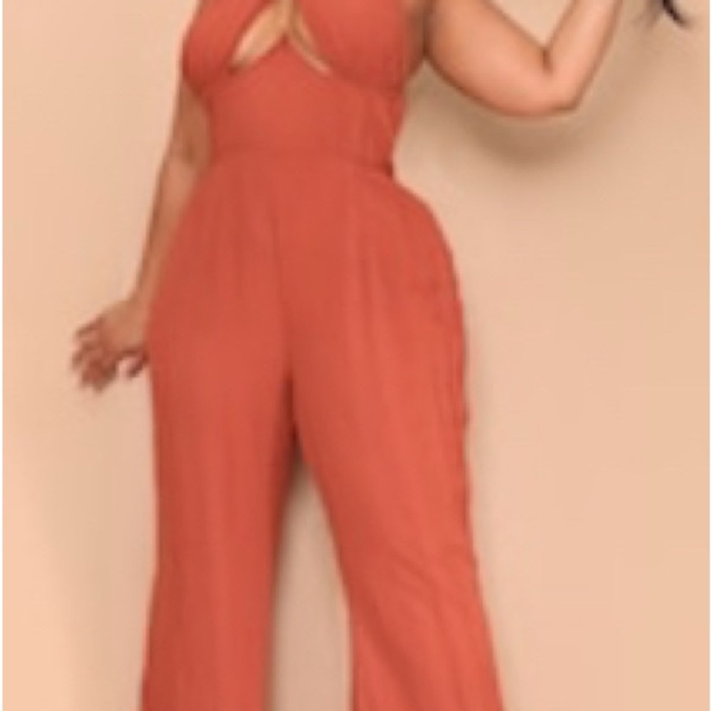 Elegant Coral Jumpsuit